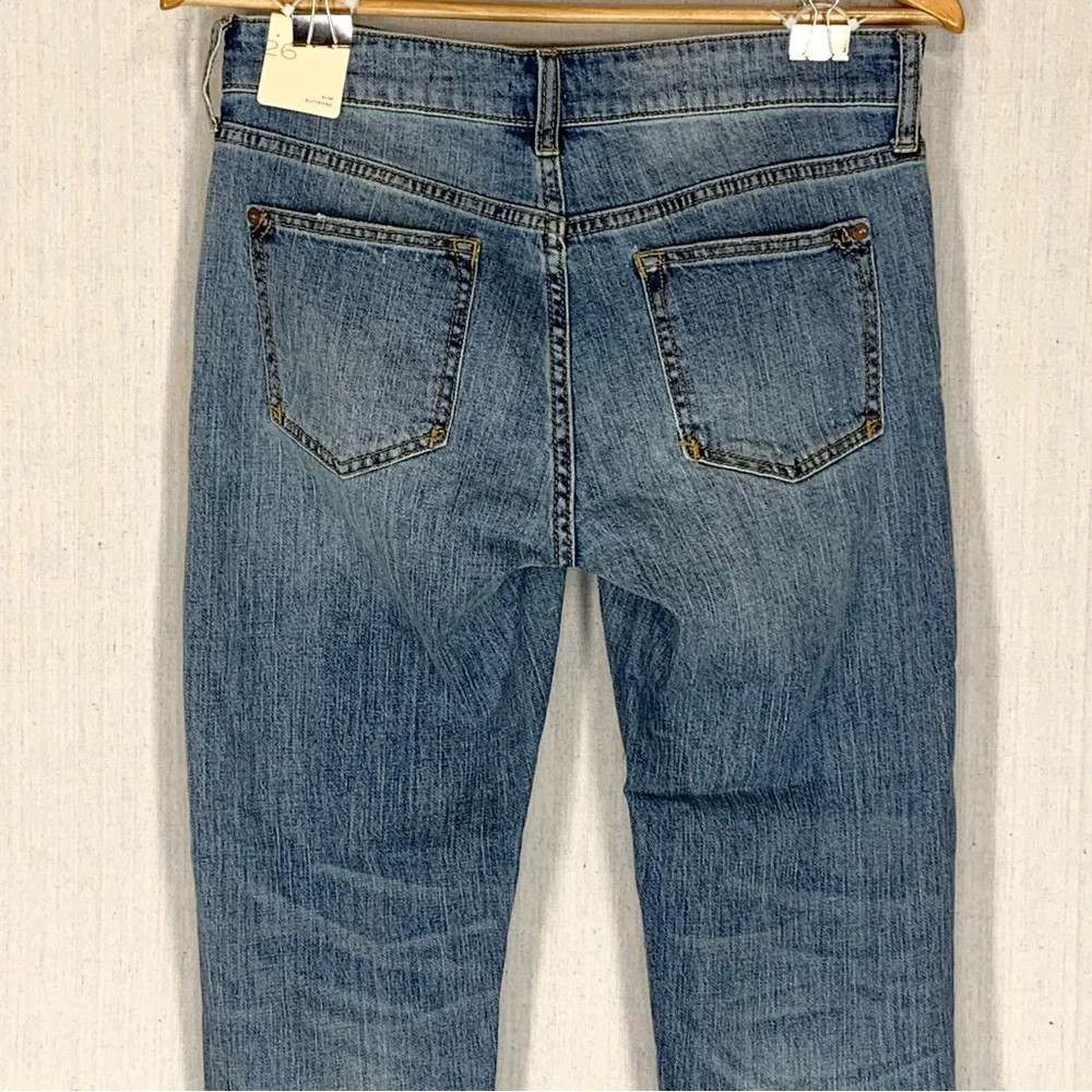 Pilcro~Anthropolgie~NWT~Womens Slim Boyfriend Medium Wash Distressed Jeans~Sz 26 - Picture 8 of 15